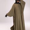 Batwing abaya with balloon elastic sleeves