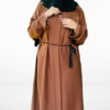Zoom Embroidery Mocha Brown Abaya