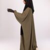 Batwing abaya with balloon elastic sleeves