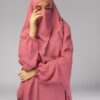 One piece jilbab with elastic sleeves