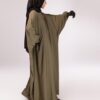 Batwing abaya with balloon elastic sleeves