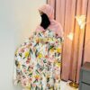 2 Elegant Bloom – Premium Floral Printed Abaya | Shamsiya Collection