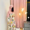 3 Elegant Bloom – Premium Floral Printed Abaya | Shamsiya Collection